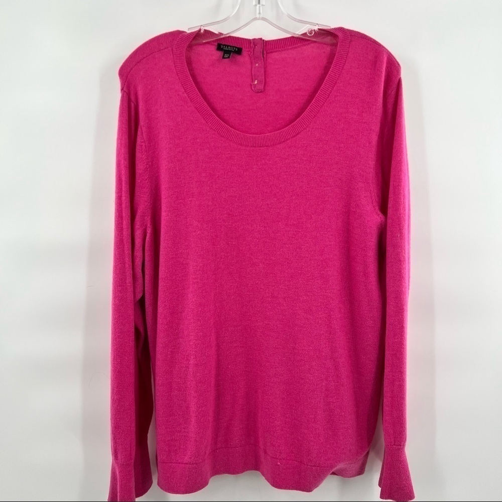 Talbots pink sweater pullover top size 3XP scoop neck